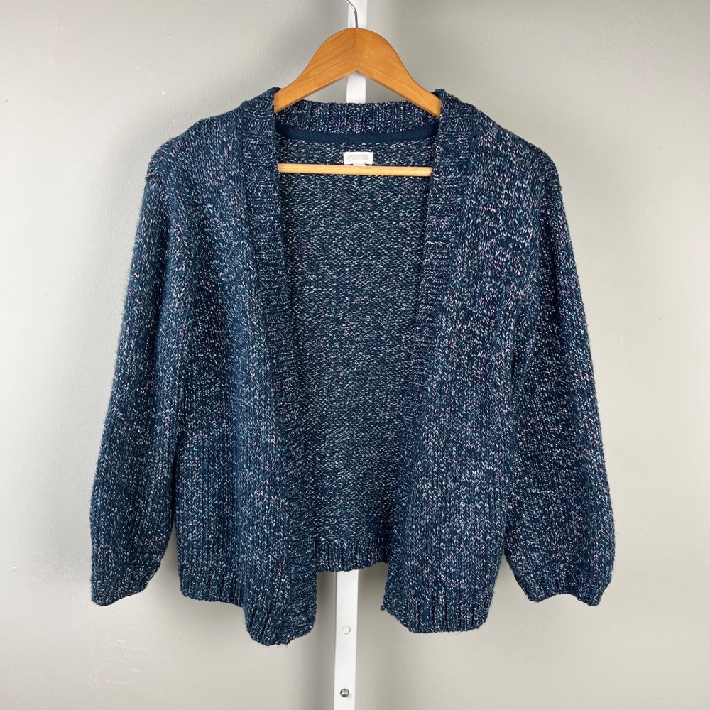 Gymboree Cardigan Sweater‎ Girls Large 10/12 Navy Blue Metallic Sparkle